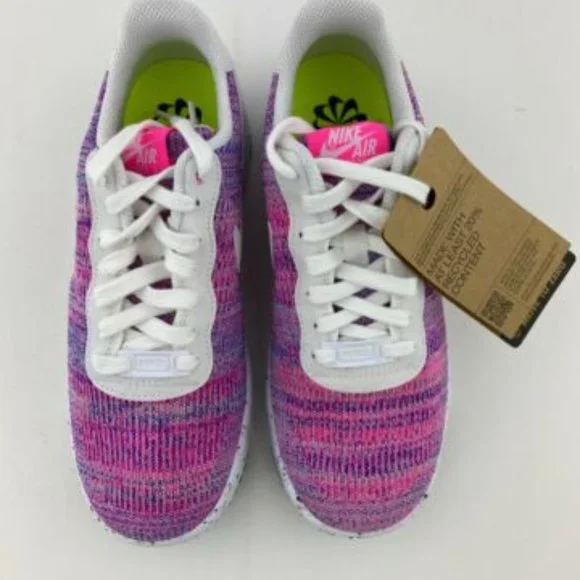 NEW Nike Air Force 1 Crater Flyknit Pink Purple Women's Sneakers Shoes - Picture 10 of 13